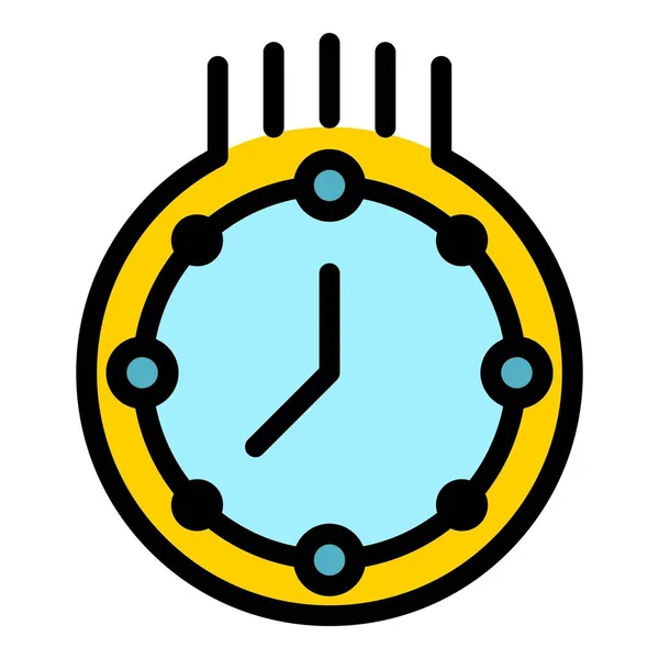 Snelle stopwatch pictogram kleur overzicht vector — Stockvector