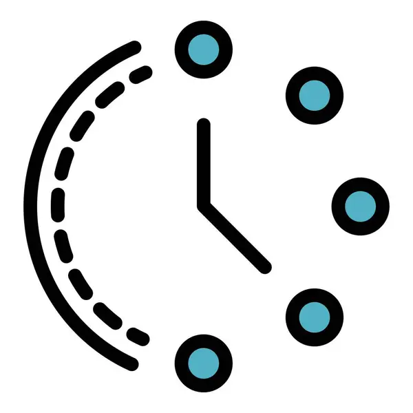 Hora reloj de pared icono color contorno vector — Vector de stock