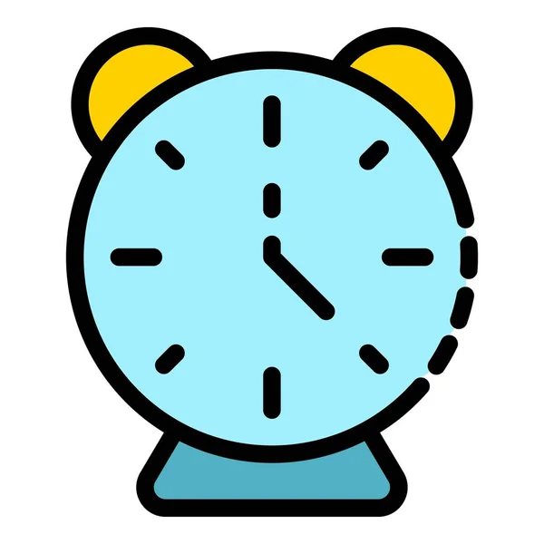 Klasik alarm saat simgesi renk ana hatları vektörü — Stok Vektör