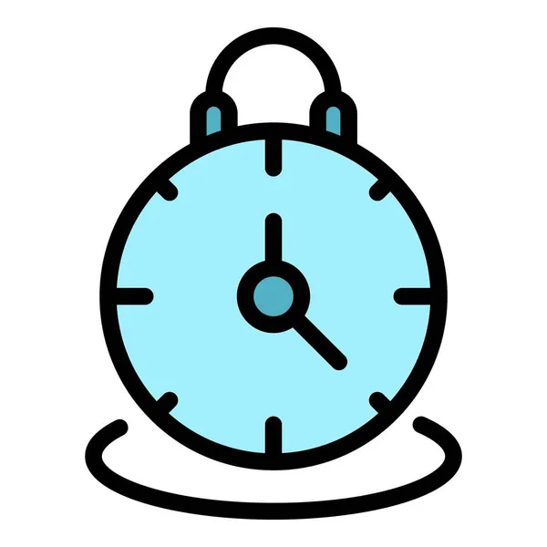 Trabajo reloj despertador icono color contorno vector — Archivo Imágenes Vectoriales