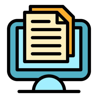 Web doktoru abonelik simgesi renk ana hatları vektörü