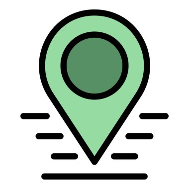 Adaptasyon konumu simgesi renk ana hatları vektörü