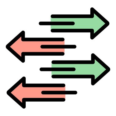 Geliştirme adaptasyon simgesi renk ana hatları vektörü