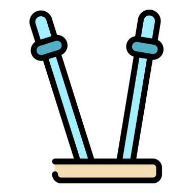 Plastik kürdan simgesi renk ana hatları vektörü