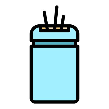 Kürdan kutusu aksesuar simgesi renk ana hatları vektörü