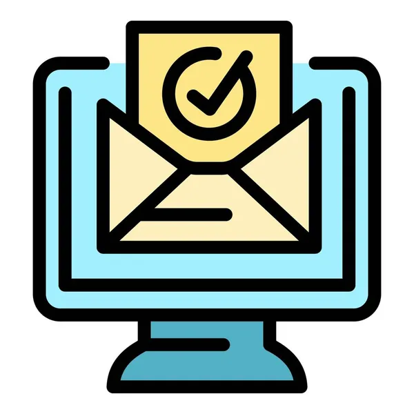 Icono de suscripción de correo color contorno vector — Vector de stock