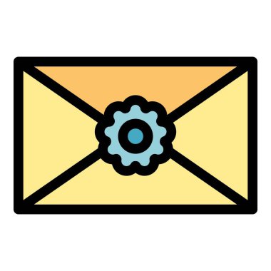 Zarf simgesi renk özet vektörünü damgala