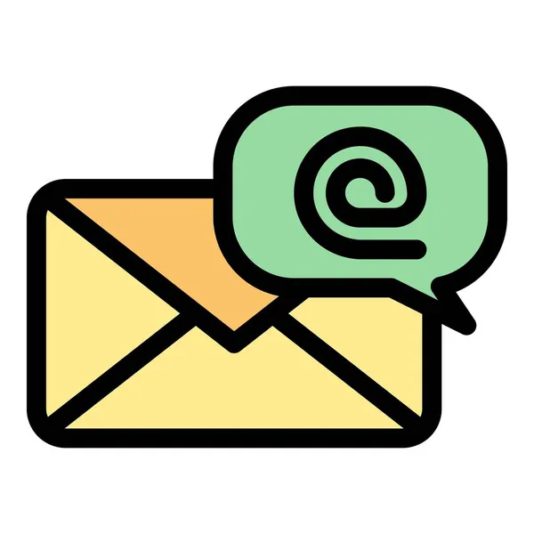 Chat envelope icon color outline vector — 스톡 벡터