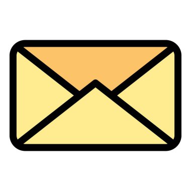 Kağıt zarf simgesi renk ana hatları vektörü