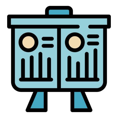 Sancak karşılaştırma simgesi renk dış hat vektörü