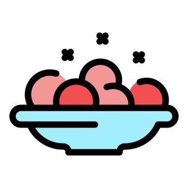 Tabak simgesi yıkama rengi ana hatları vektörü