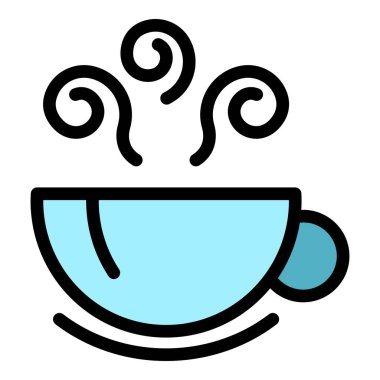 Espresso sabıka simgesi renk ana hatları vektörü