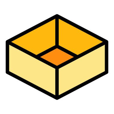 Paket kutusu simgesi renk ana hatları vektörü