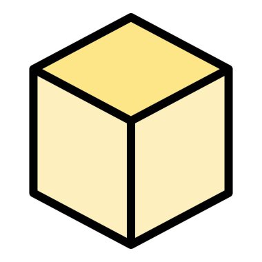 Küp kutusu renk ana hatları vektörü