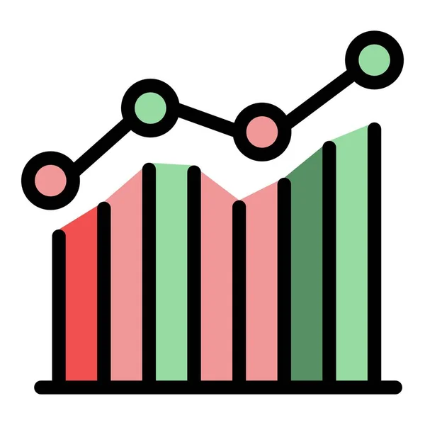 Grafico grafico confronto icona colore contorno vettore — Vettoriale Stock