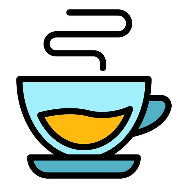Trinken Tasse Symbol Farbe Umrissvektor — Stockvektor