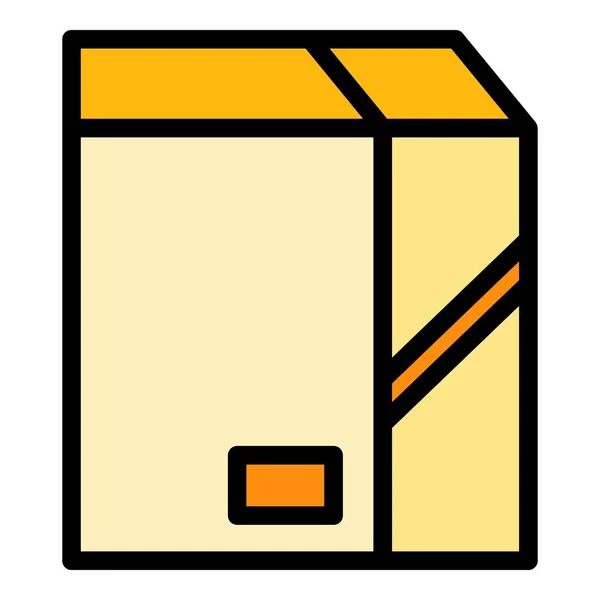 Box icon color outline vector — Stock Vector