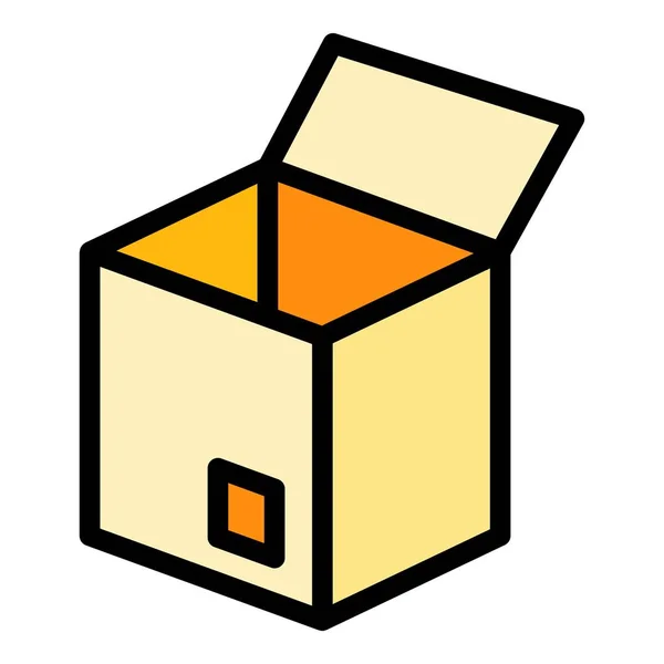 Boîte d'anniversaire icône couleur contour vecteur — Image vectorielle