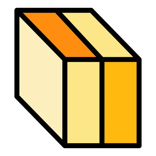 Vetor de contorno de cor de ícone de caixa de importação — Vetor de Stock
