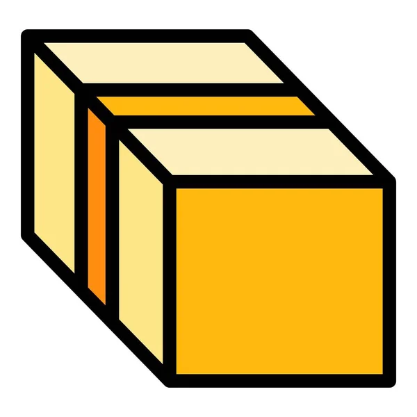 Exporter boîte icône couleur contour vecteur — Image vectorielle