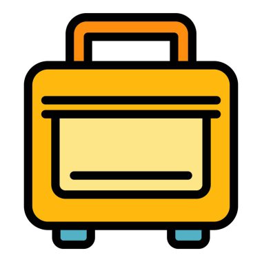 Olay dizüstü bilgisayarı çanta simgesi renk ana hatları vektörü