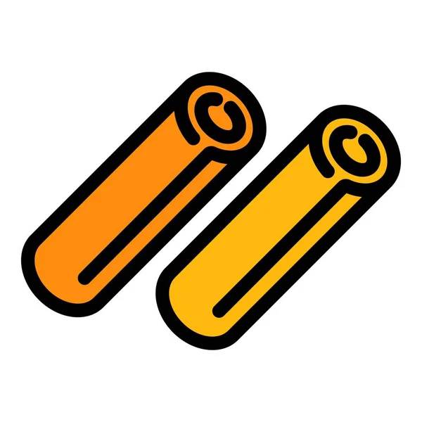 Roll kaneelstokjes pictogram kleur omtrek vector — Stockvector