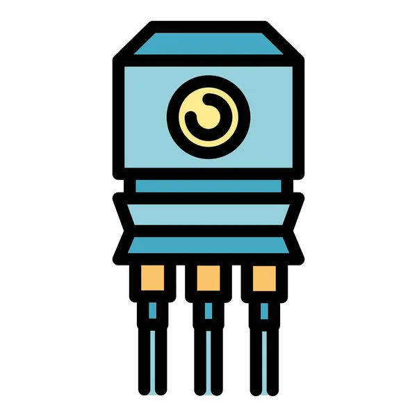 Battery voltage regulator icon color outline vector — Stock Vector