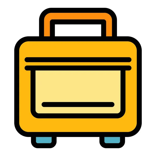 Case Laptop Tasche Symbol Farbe Umrissvektor — Stockvektor