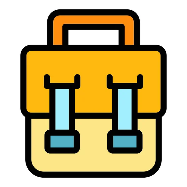 Men laptop bag icon color outline vector — Stock Vector