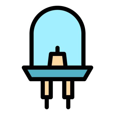 Diyot simgesi rengi dış hat vektörü