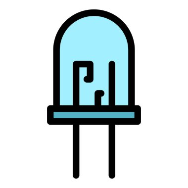 Terminal diyot simgesi renk ana hatları vektörü