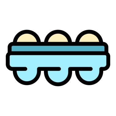 Buz küpü tepsisi simgesi renk ana hatları vektörü