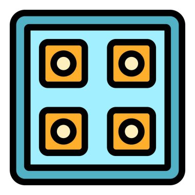 Plastik buz kalıbı renk ana hatları vektörü