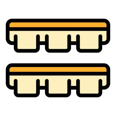 Buzdolabı buz kalıbı renk ana hatları vektörü