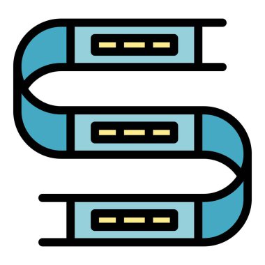 Önde giden neon simgesi renk ana hatları vektörü