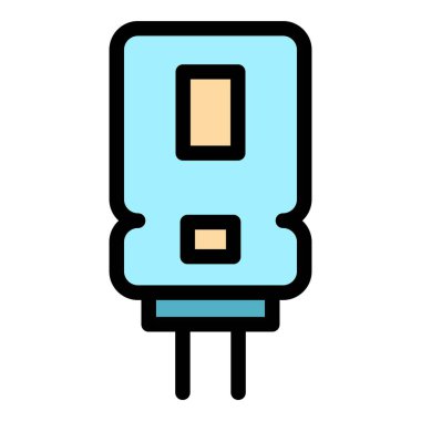 Alüminyum kapasitör simgesi renk ana hatları vektörü