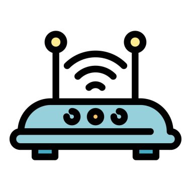 Bağlantı yönlendirici simgesi renk ana hatları vektörü