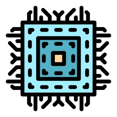 Bileşen işlemci simgesi renk ana hatları