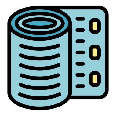 Sargı rulosu renk ana hatları vektörü