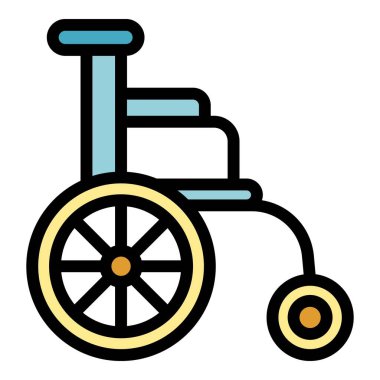 Pasifleştirilmiş sandalye simgesi renk ana hatları vektörü