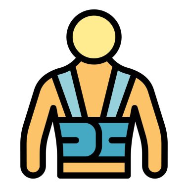 Bandaj kemeri simgesi renk dış hat vektörü