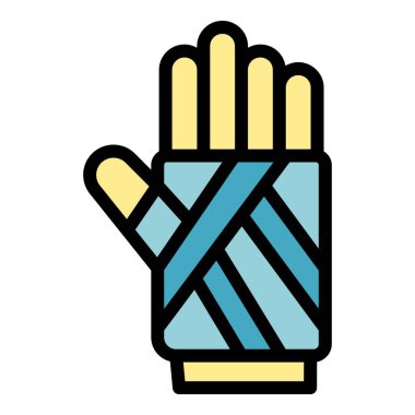 El kırığı simgesi renk dış hat vektörü