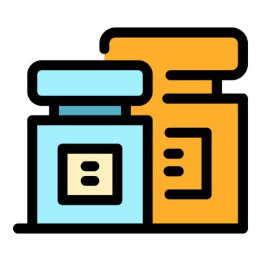 Kalem mürekkebi simgesi renk ana hatları vektörü