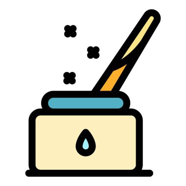 Mürekkep aracı simgesi renk dış hat vektörü