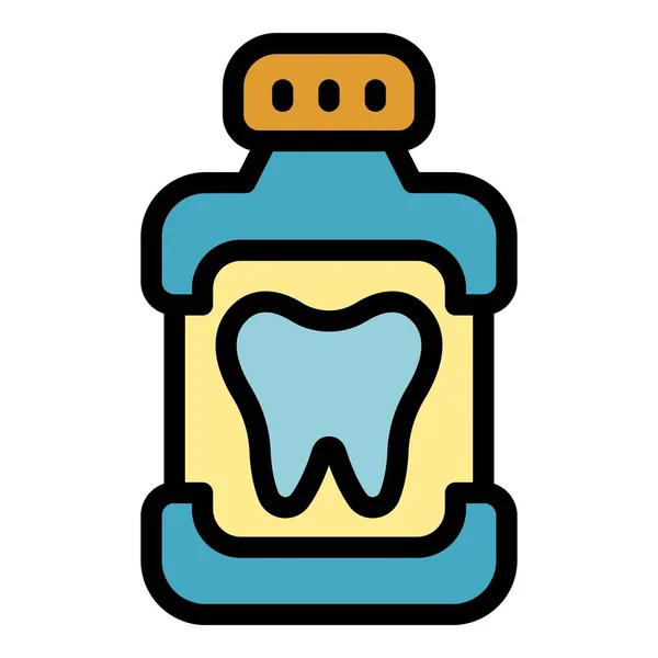 Dental mouthwashicon 색상 윤곽 벡터 — 스톡 벡터