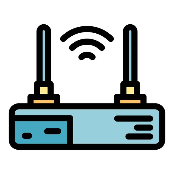 Internet router pictogram kleur overzicht vector — Stockvector