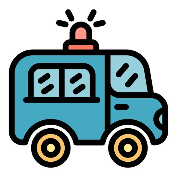 Ambulance voiture icône couleur contour vecteur — Image vectorielle