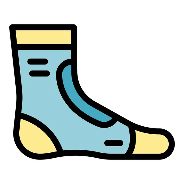 包帯された足のアイコンの色の輪郭ベクトル — ストックベクタ