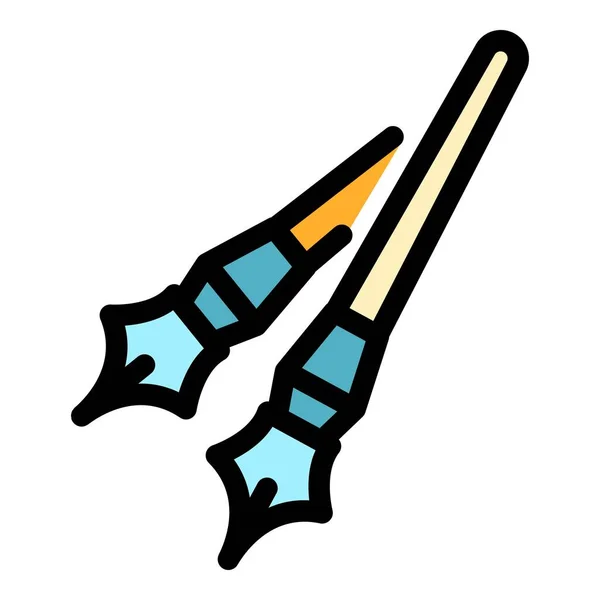 Pen tool icon color outline vector — Stock Vector