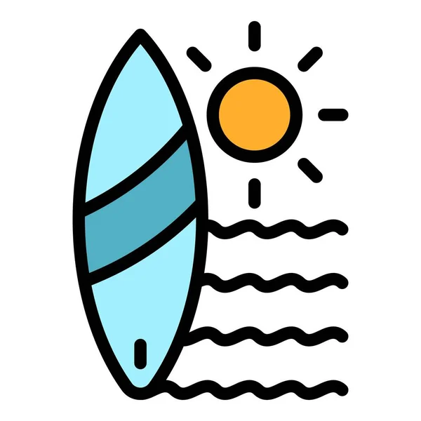 Painel de surf ícone cor contorno vetor — Vetor de Stock